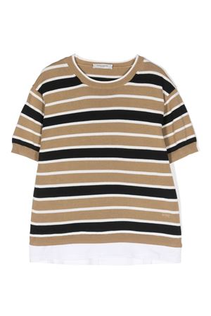 Stripe-pattern knitted T-shirt PAOLO PECORA KIDS | PP3268BEIGE